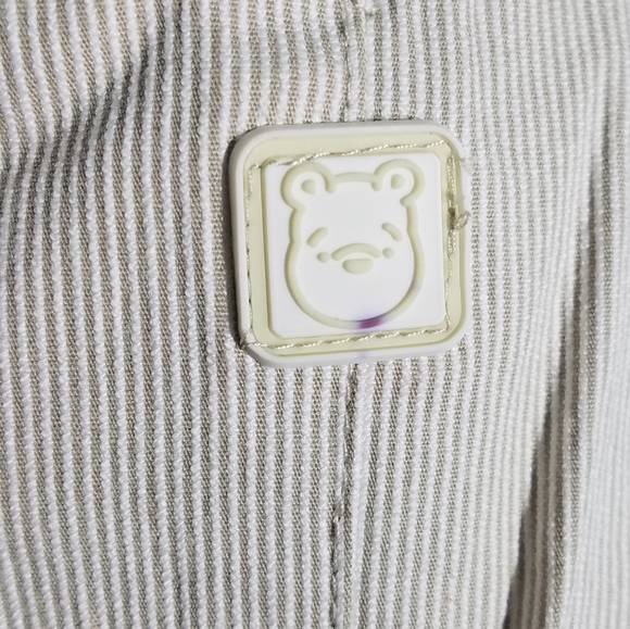 Disney Classic Pooh Bear Striped Overalls Set NB - Picture 6 of 9